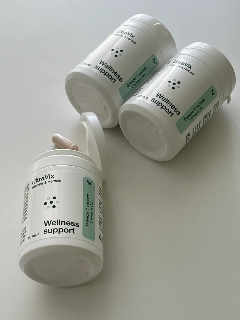 Etichetta UltraVix con il dosaggio di una capsula due volte al giorno
